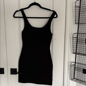 Aritzia Babaton Black Ribbed Tank Mini Dress
